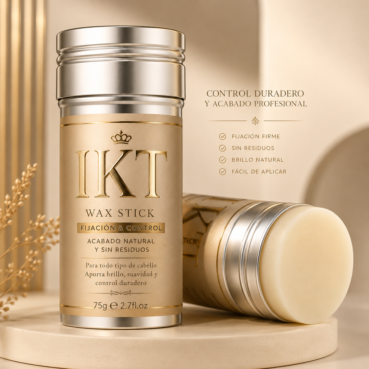 IKT Wax Stick — Cera Fijadora de Acabado Natural